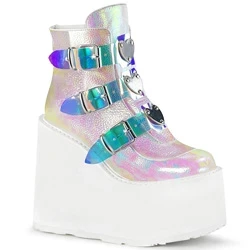 Femme Pearl Iridescent Bottines Demonia Swing-105 - france YRP-4773799