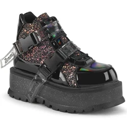 Femme Noir Noir Multicolore Bottines Demonia Slacker-50 - france JXR-4878909