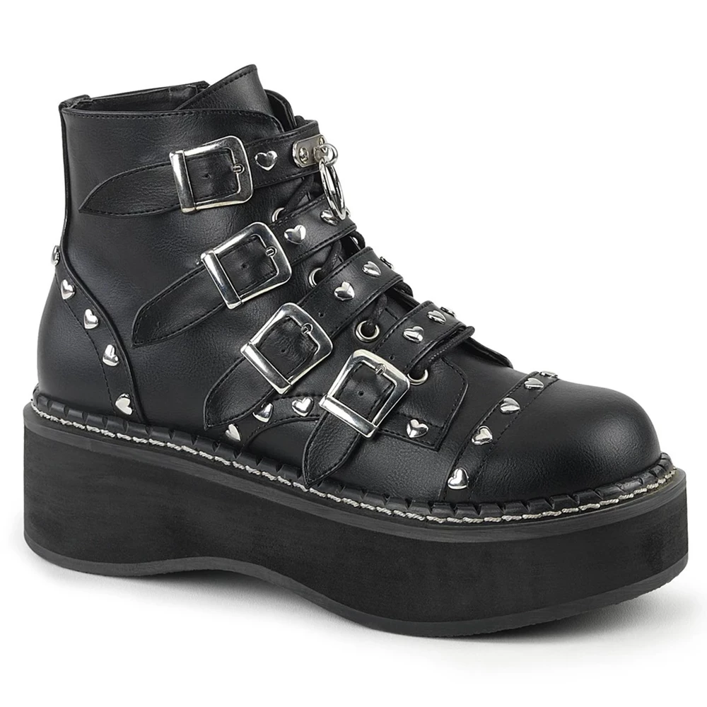 Femme Noir Bottines Demonia Emily-315 - france ZBM-5578553