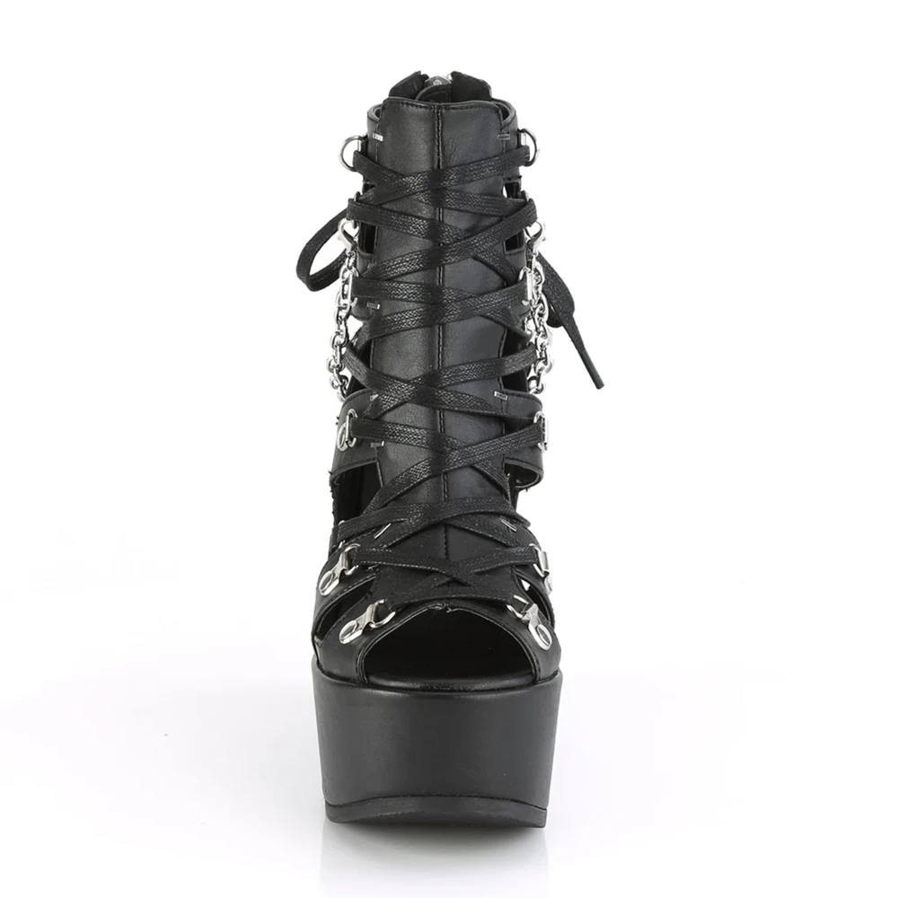 Femme Noir Bottines Demonia Poison-95 - france WKH-2326904