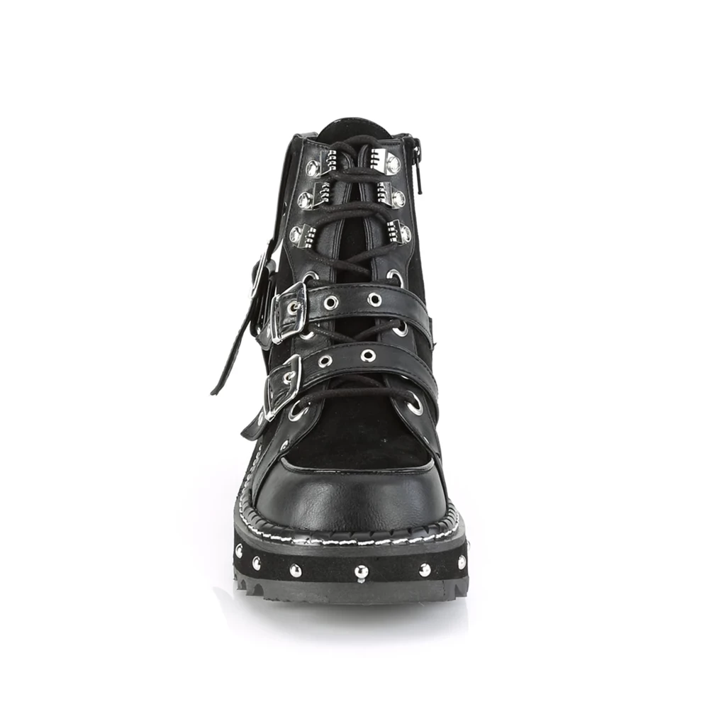 Femme Noir Bottines Demonia Lilith-278 - france MZW-3846803