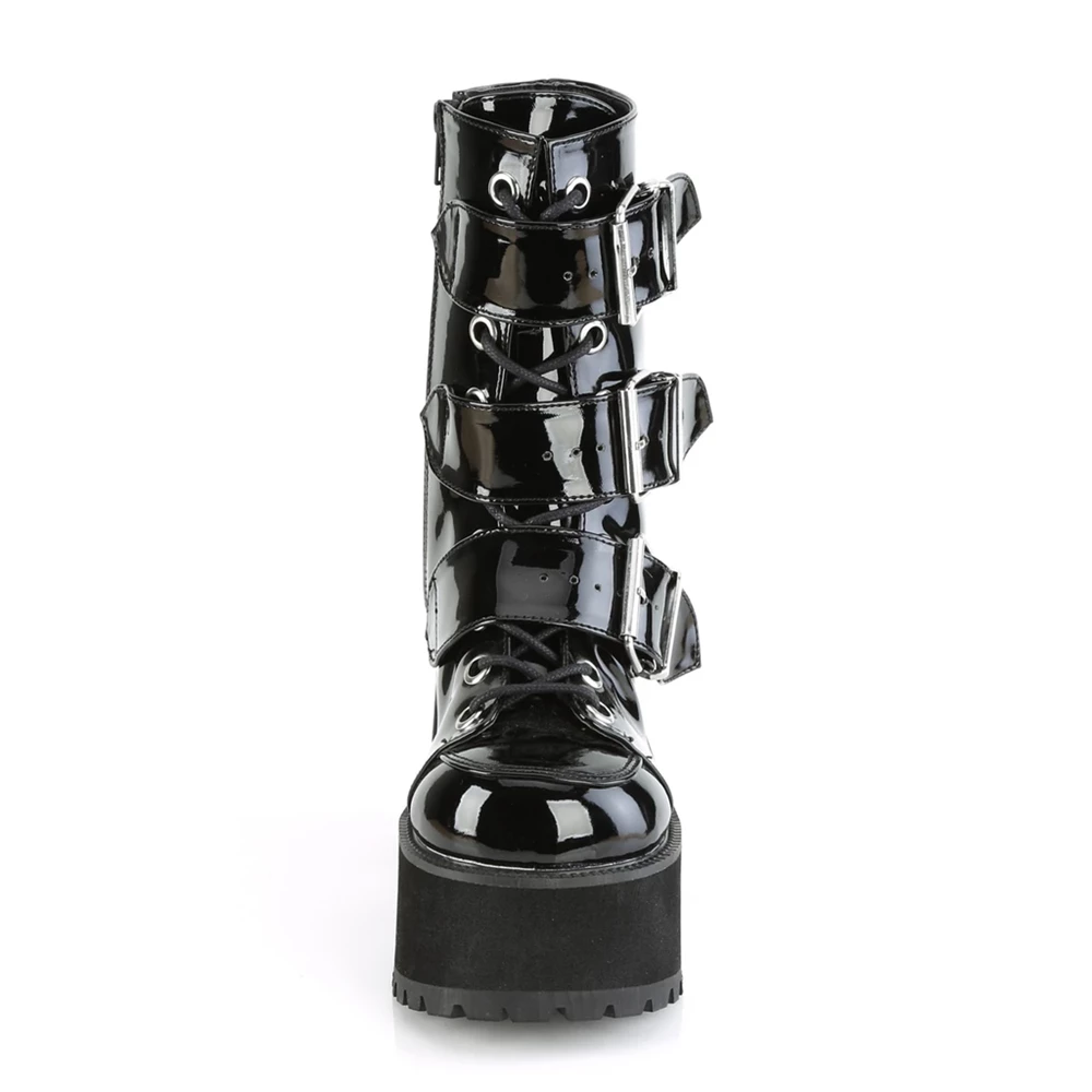 Femme Noir Bottines Demonia Ranger-308 - france KEG-8893517