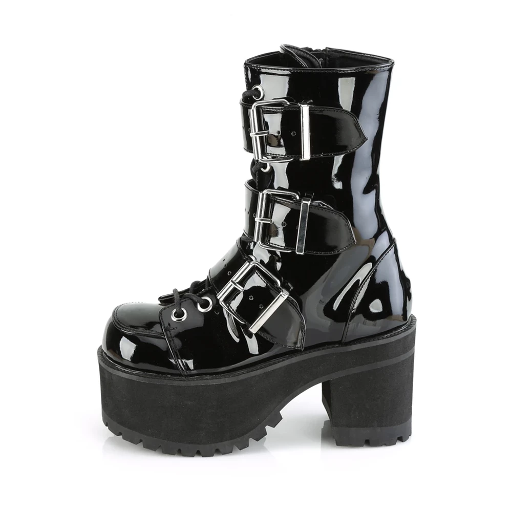 Femme Noir Bottines Demonia Ranger-308 - france KEG-8893517