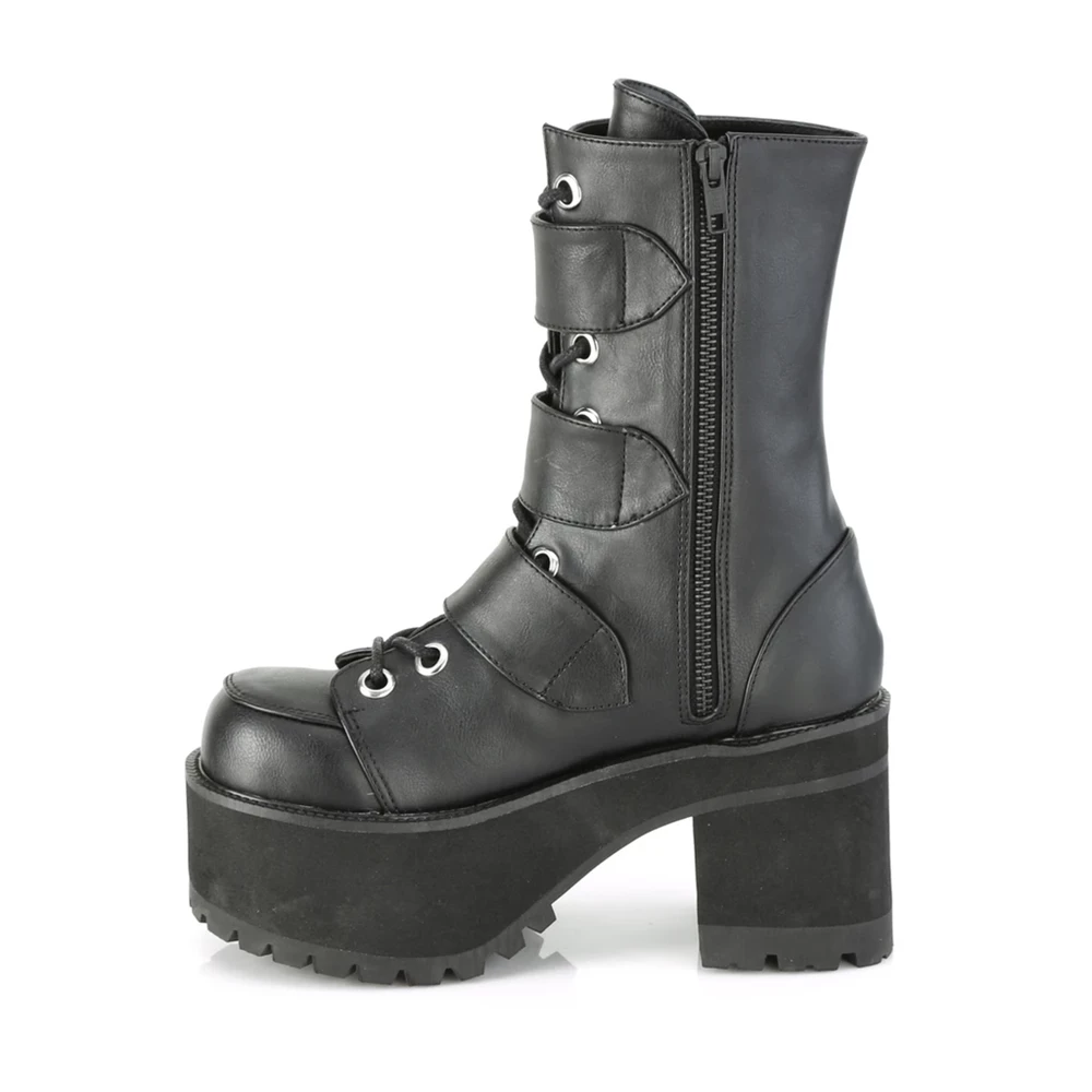 Femme Noir Bottines Demonia Ranger-308 - france ATB-1220951