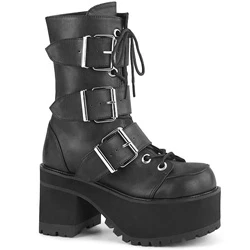 Femme Noir Bottines Demonia Ranger-308 - france ATB-1220951