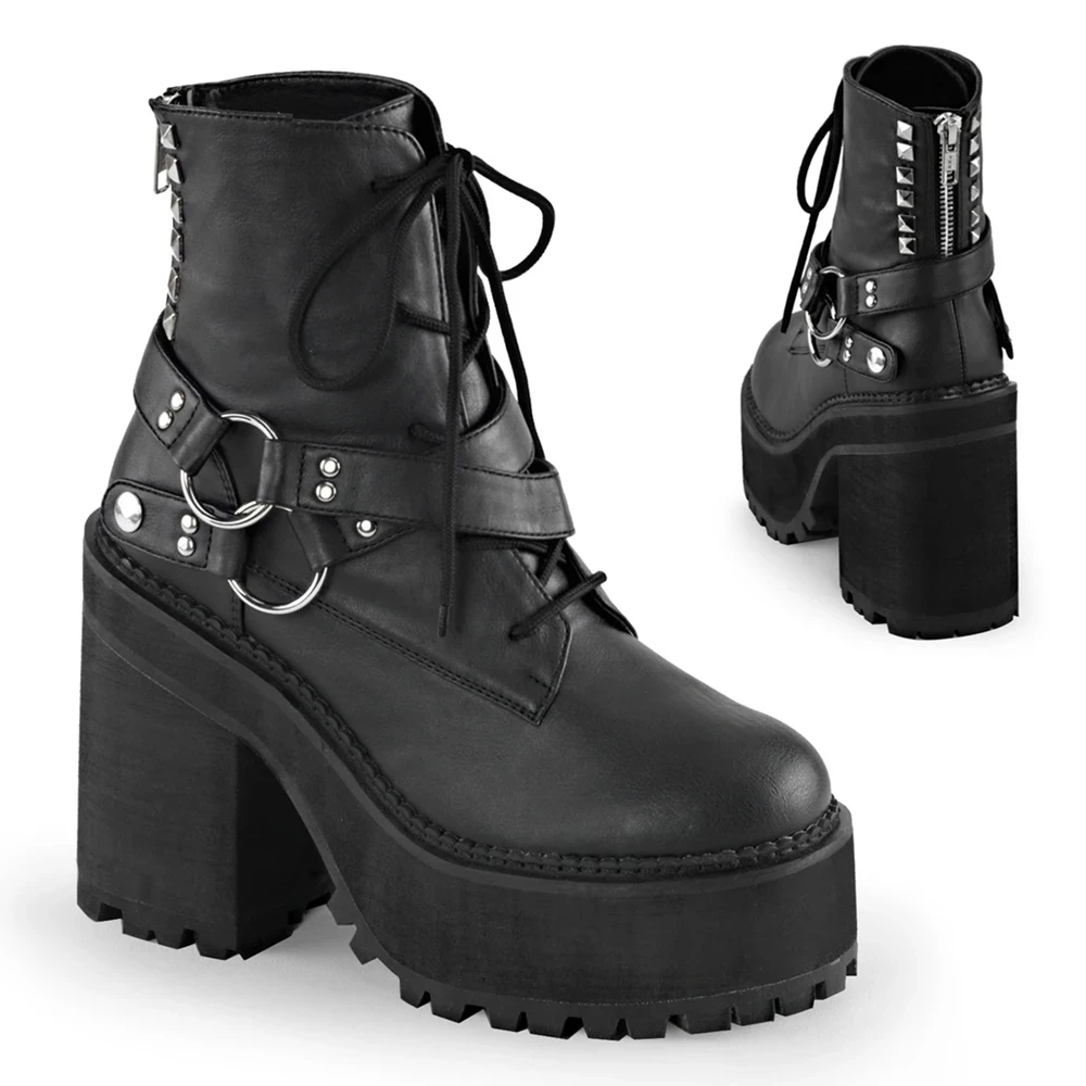 Femme Noir Bottines Demonia Assault-101 - france STD-5445533