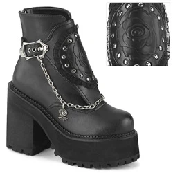 Femme Noir Bottines Demonia Assault-55 - france IWY-6063495