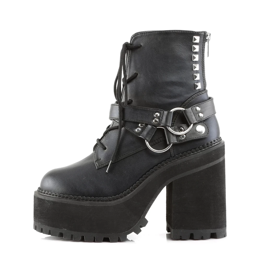 Femme Noir Bottines Demonia Assault-101 - france STD-5445533