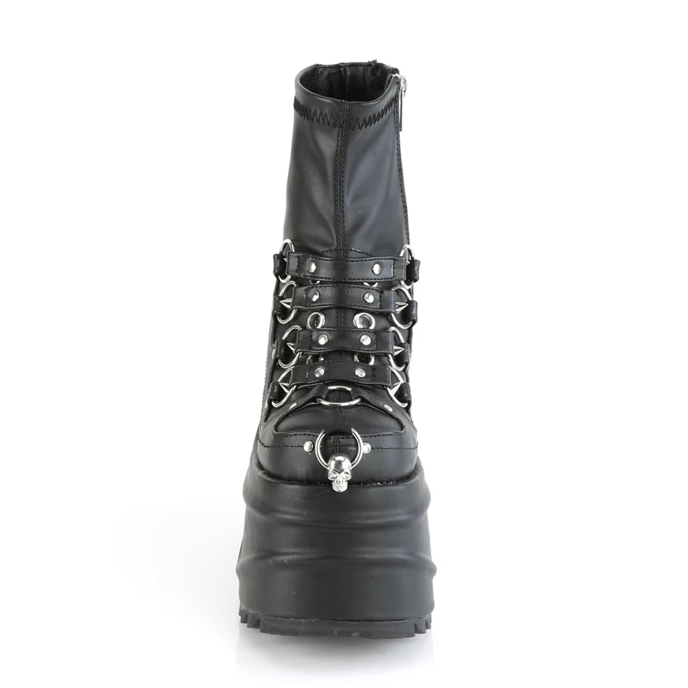 Femme Noir Bottines Demonia Wave-110 - france LEN-7969996