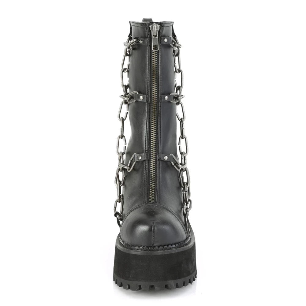 Femme Noir Bottines Demonia Assault-66 - france RZU-5438622