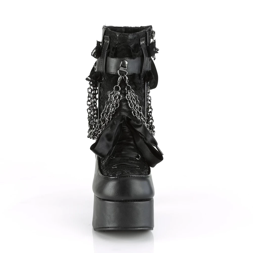 Femme Noir Bottines Demonia Charade-110 - france UBN-9436546