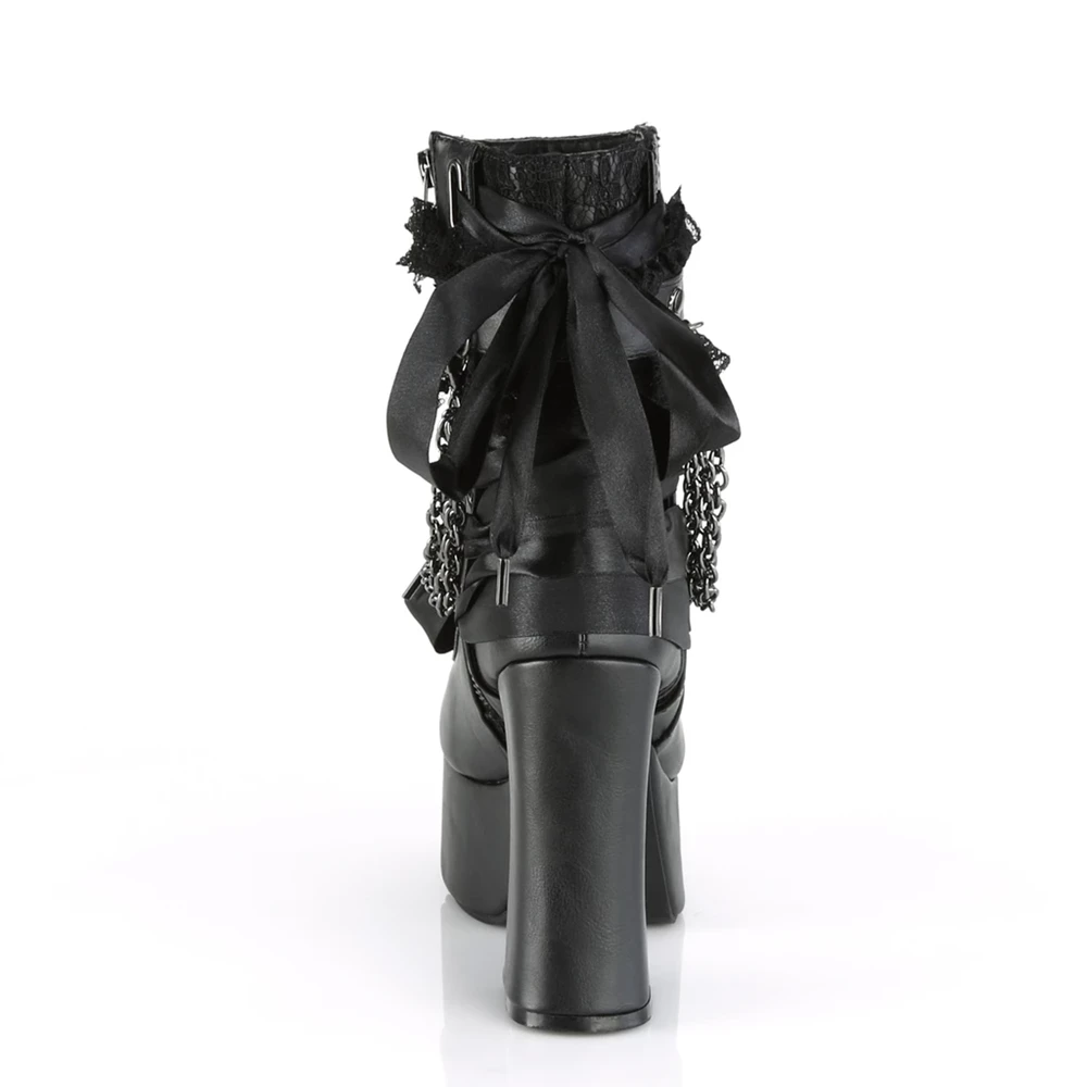 Femme Noir Bottines Demonia Charade-110 - france UBN-9436546