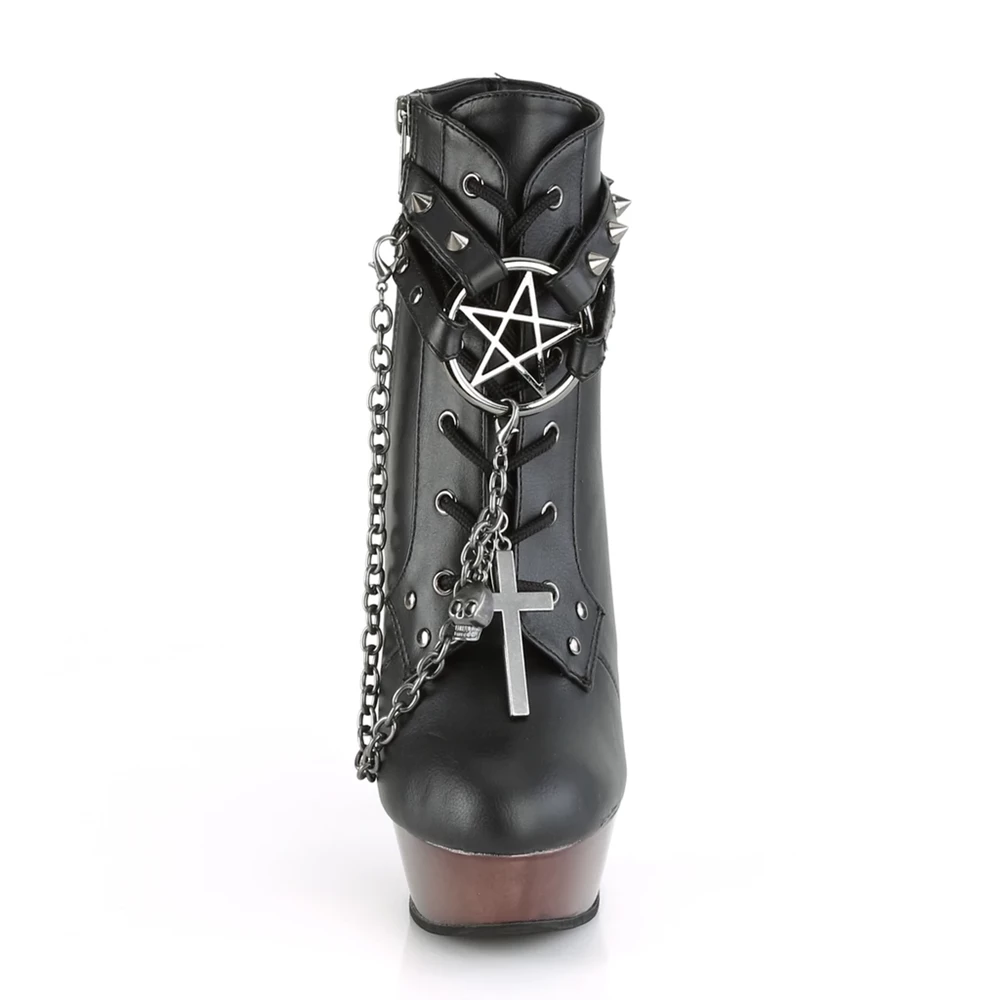 Femme Noir Bottines Demonia Muerto-1001 - france FGE-2140506