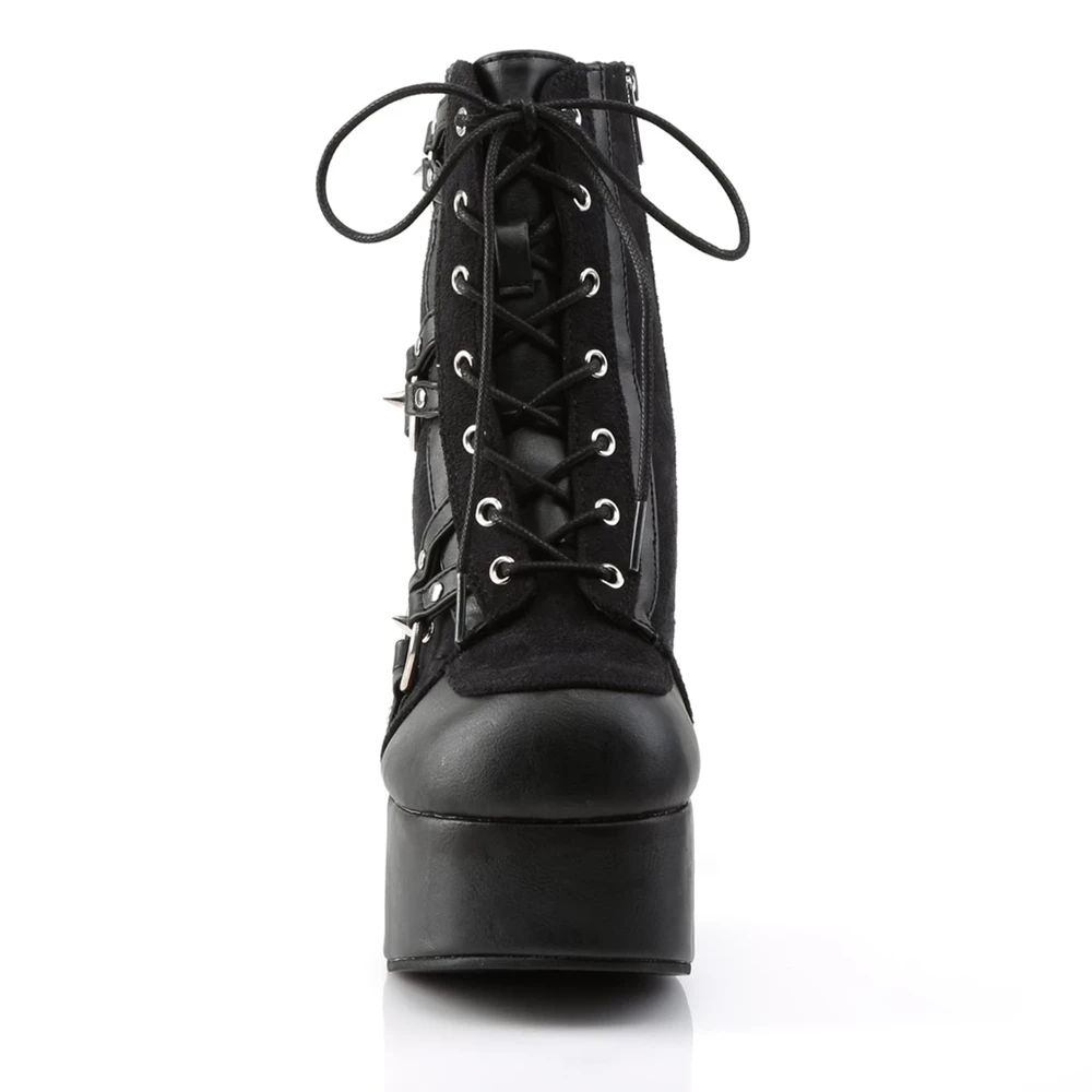 Femme Noir Bottines Demonia Charade-100 - france DGH-5400098