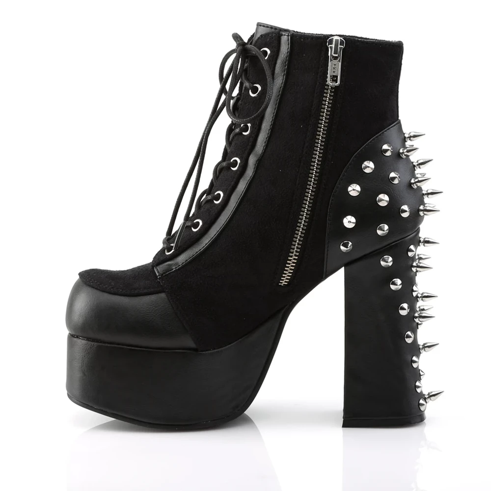 Femme Noir Bottines Demonia Charade-100 - france DGH-5400098