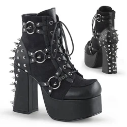 Femme Noir Bottines Demonia Charade-100 - france DGH-5400098