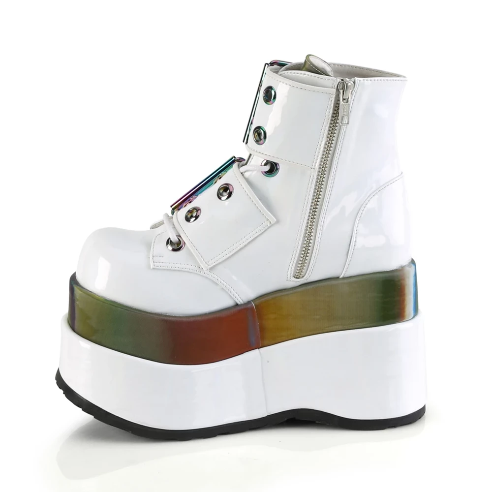 Femme Blanche Multicolore Bottines Demonia Bear-104 - france TSQ-3098061