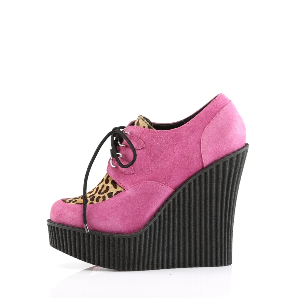 Femme HotPink Chaussures Creepers Demonia Creeper-304 - france NVY-2617816