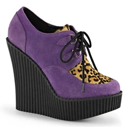 Femme Violette Chaussures Creepers Demonia Creeper-304 - france PPJ-8735825