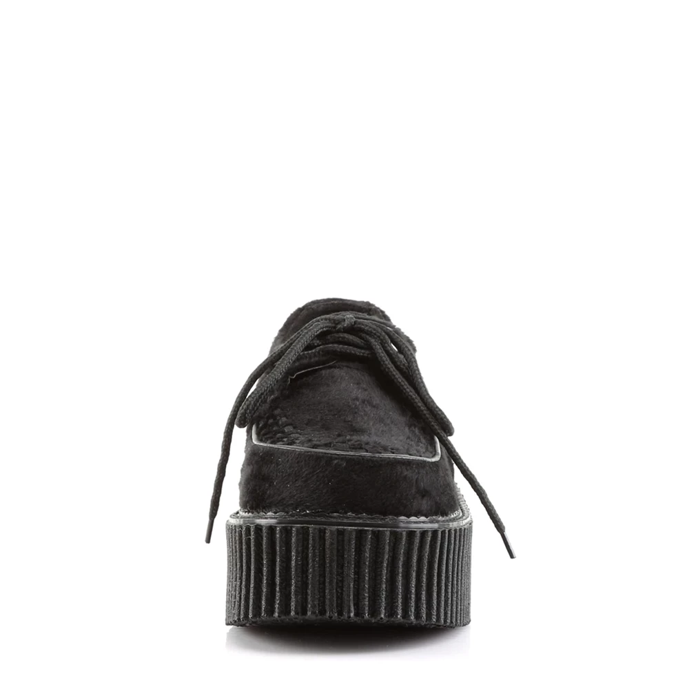 Femme Noir Chaussures Creepers Demonia Creeper-202 - france FRU-9002563