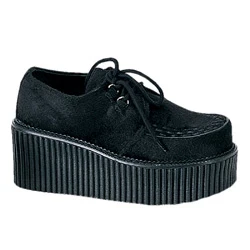 Femme Noir Chaussures Creepers Demonia Creeper-202 - france FRU-9002563