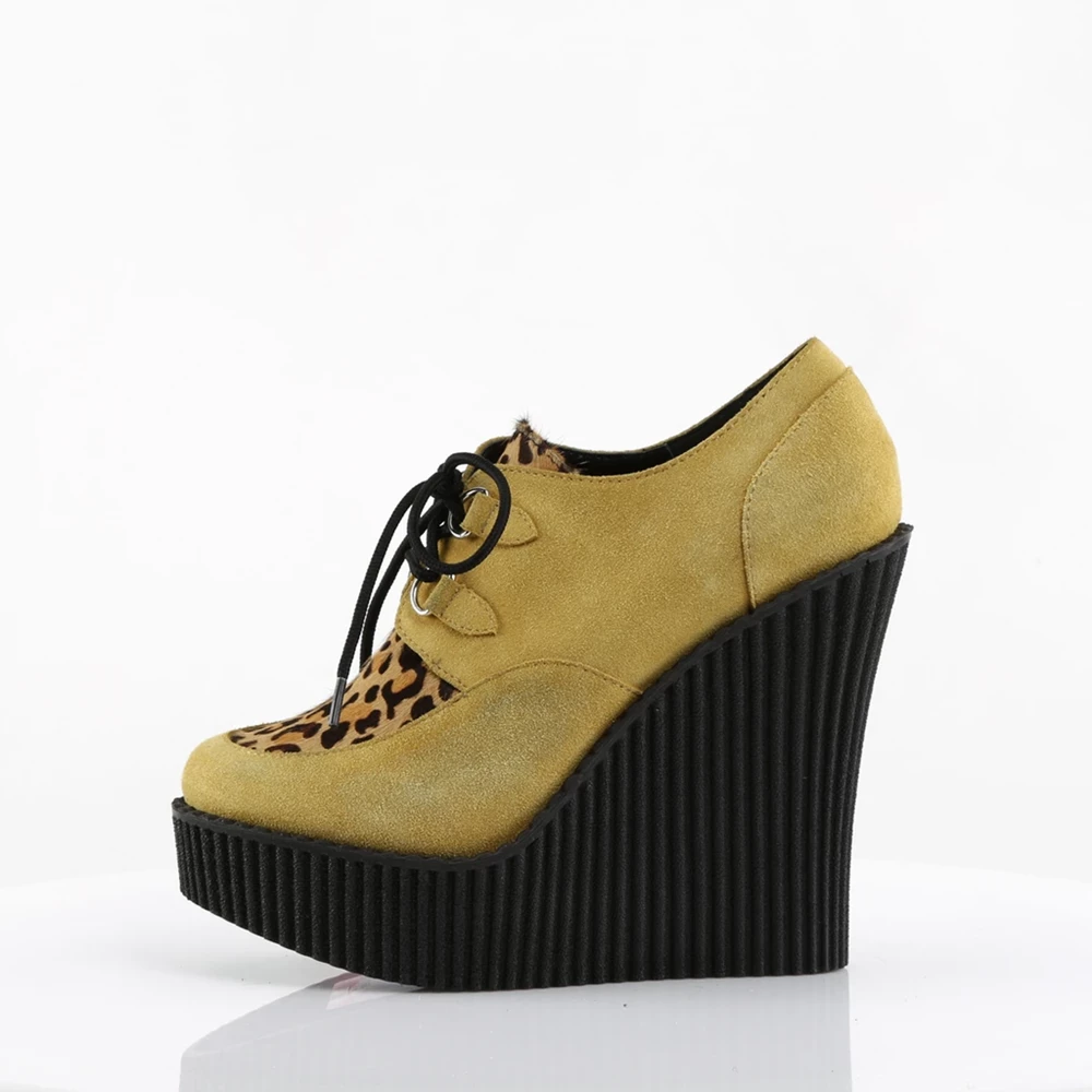 Femme Moutarde Chaussures Creepers Demonia Creeper-304 - france WYF-4920490