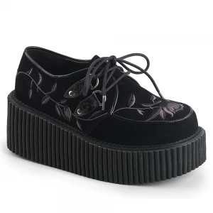 Femme Noir Chaussures Creepers Demonia Creeper-219 - france DMV-6174872