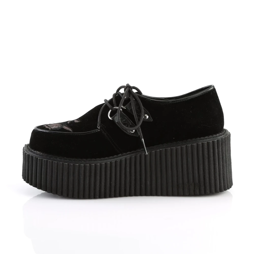 Femme Noir Chaussures Creepers Demonia Creeper-219 - france DMV-6174872