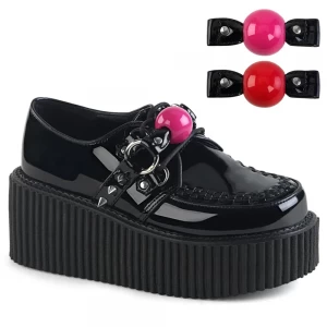 Femme Noir Chaussures Creepers Demonia Creeper-222 - france SFW-2460935