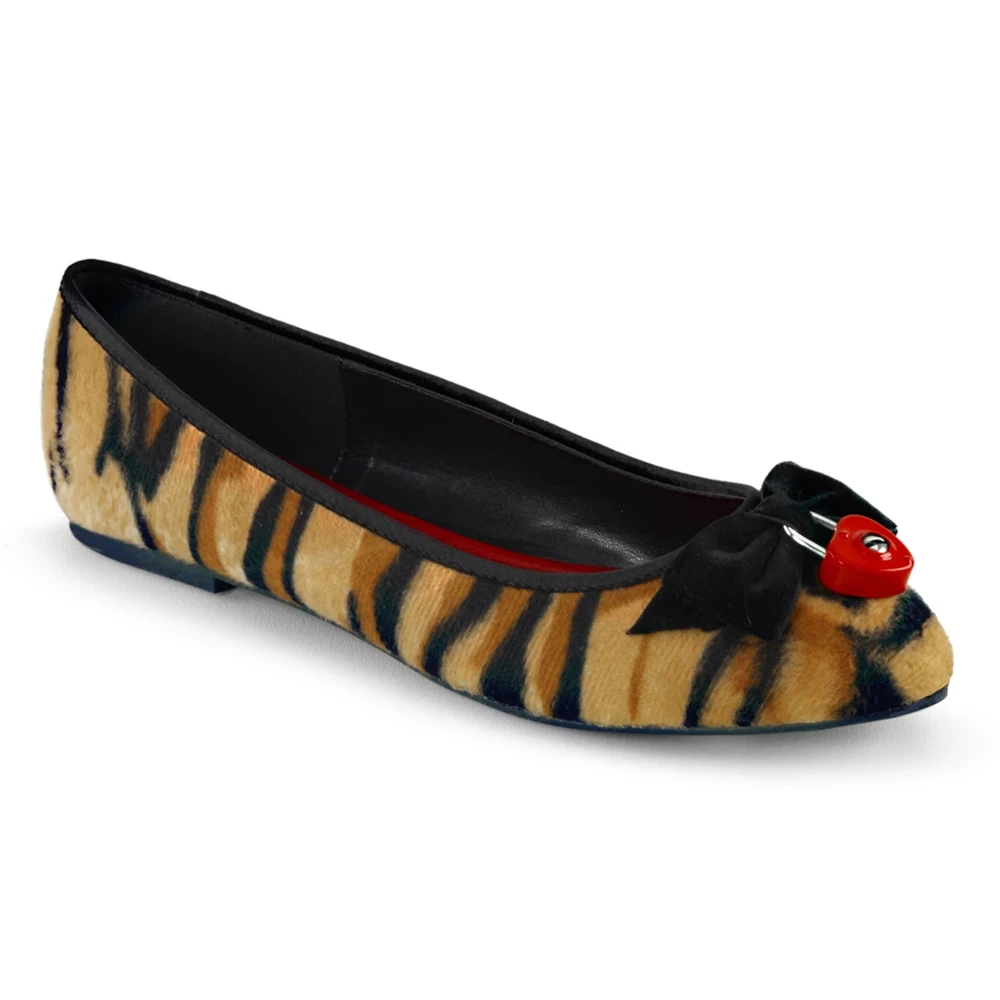 Femme Tiger Print Chaussures Plates Demonia Vail-02 - france TUW-2591469