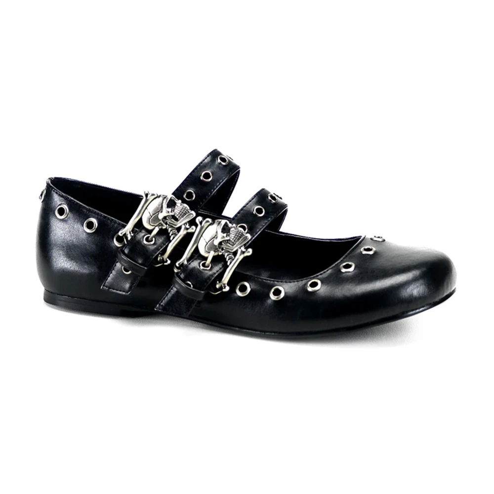 Femme Noir Chaussures Plates Demonia Daisy-03 - france DPO-5895336