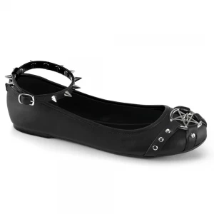 Femme Noir Chaussures Plates Demonia Star-23 - france MQA-4970196