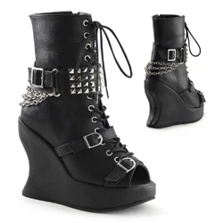 Femme Noir Bottes Hautes Demonia Bravo-89 - france QVD-3277170