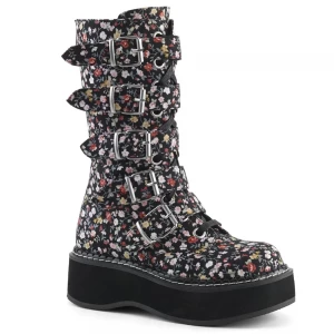 Femme Floral Bottes Hautes Demonia Emily-340 - france VMH-7103982