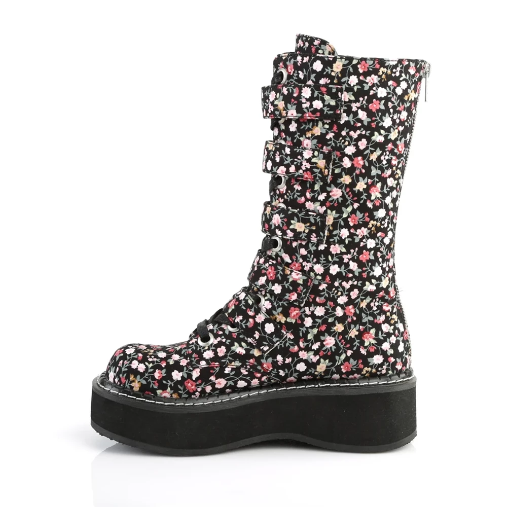 Femme Floral Bottes Hautes Demonia Emily-340 - france VMH-7103982