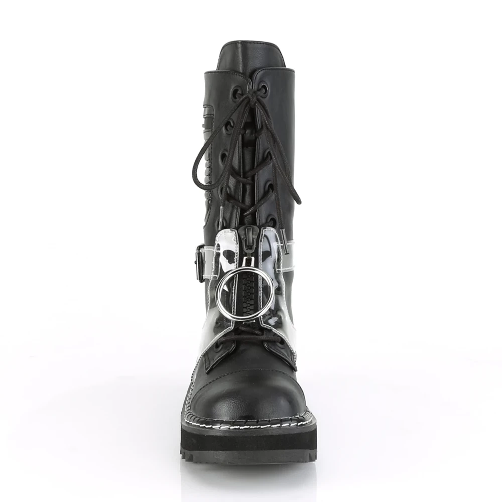 Femme Noir Bottes Hautes Demonia Lilith-271 - france EYJ-1045653