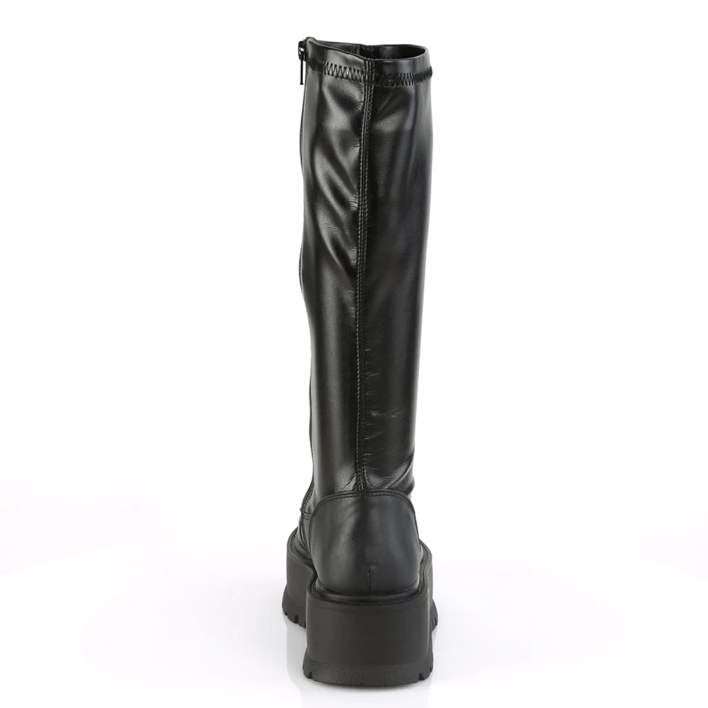 Femme Noir Bottes Hautes Demonia Slacker-200 - france CYO-1236546