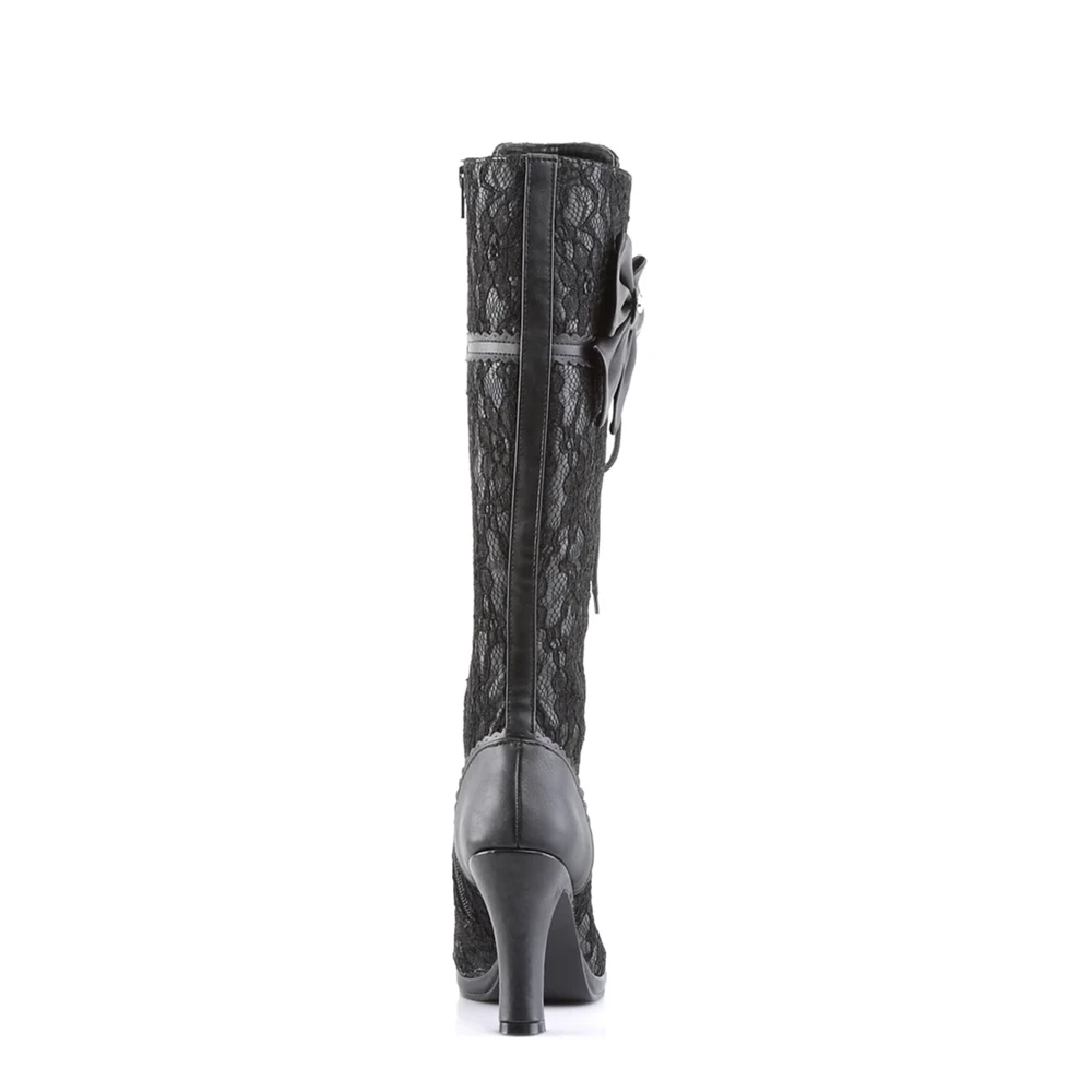 Femme Noir Noir Bottes Hautes Demonia Glam-240 - france LNV-3432797