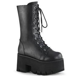 Femme Noir Bottes Hautes Demonia Ashes-105 - france PDD-5235961