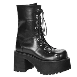 Femme Noir Bottes Hautes Demonia Ranger-301 - france PFF-6876988