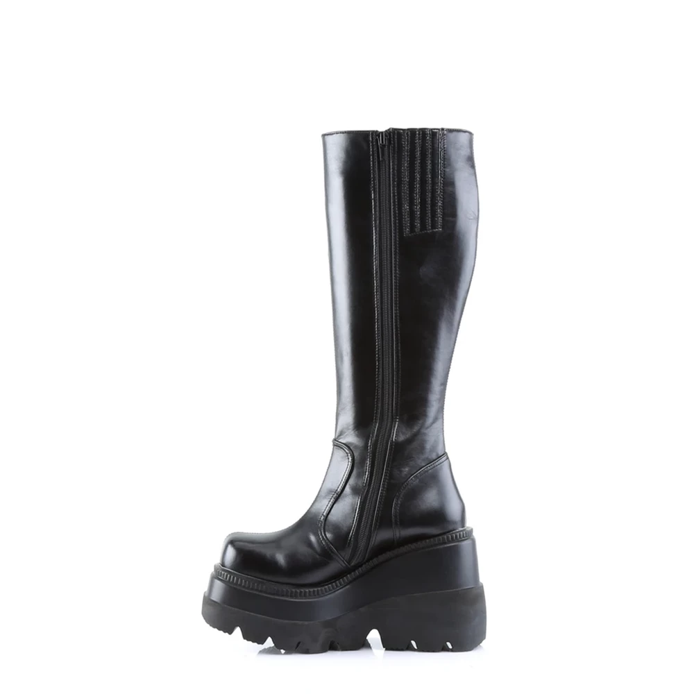 Femme Noir Bottes Hautes Demonia Shaker-100 - france BYY-6393632