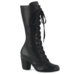 Femme Noir Bottes Hautes Demonia Vivika-205 - france NCN-8349677