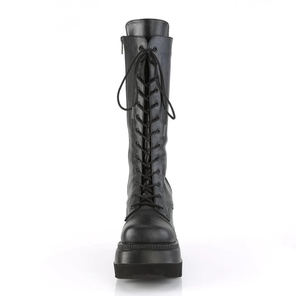 Femme Noir Bottes Hautes Demonia Shaker-72 - france KRW-7913473