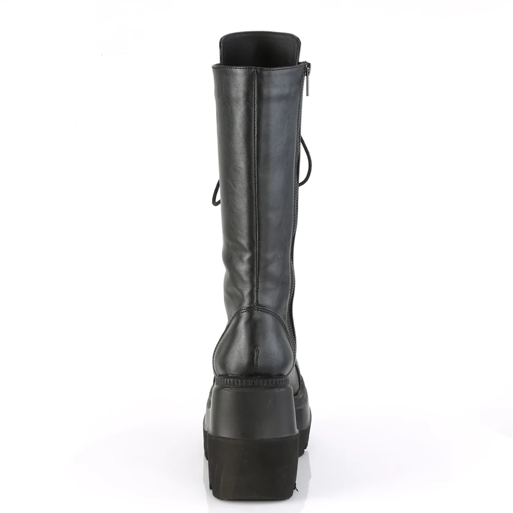 Femme Noir Bottes Hautes Demonia Shaker-72 - france KRW-7913473