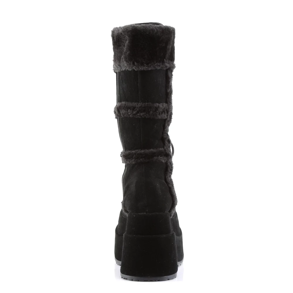 Femme Noir Bottes Hautes Demonia Bear-202 - france NBL-5909791