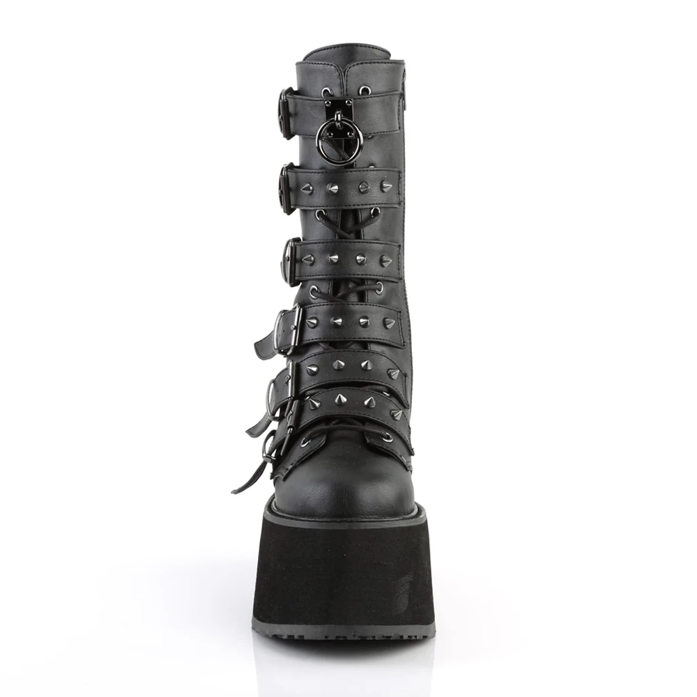 Femme Noir Bottes Hautes Demonia Damned-225 - france YSB-7431646