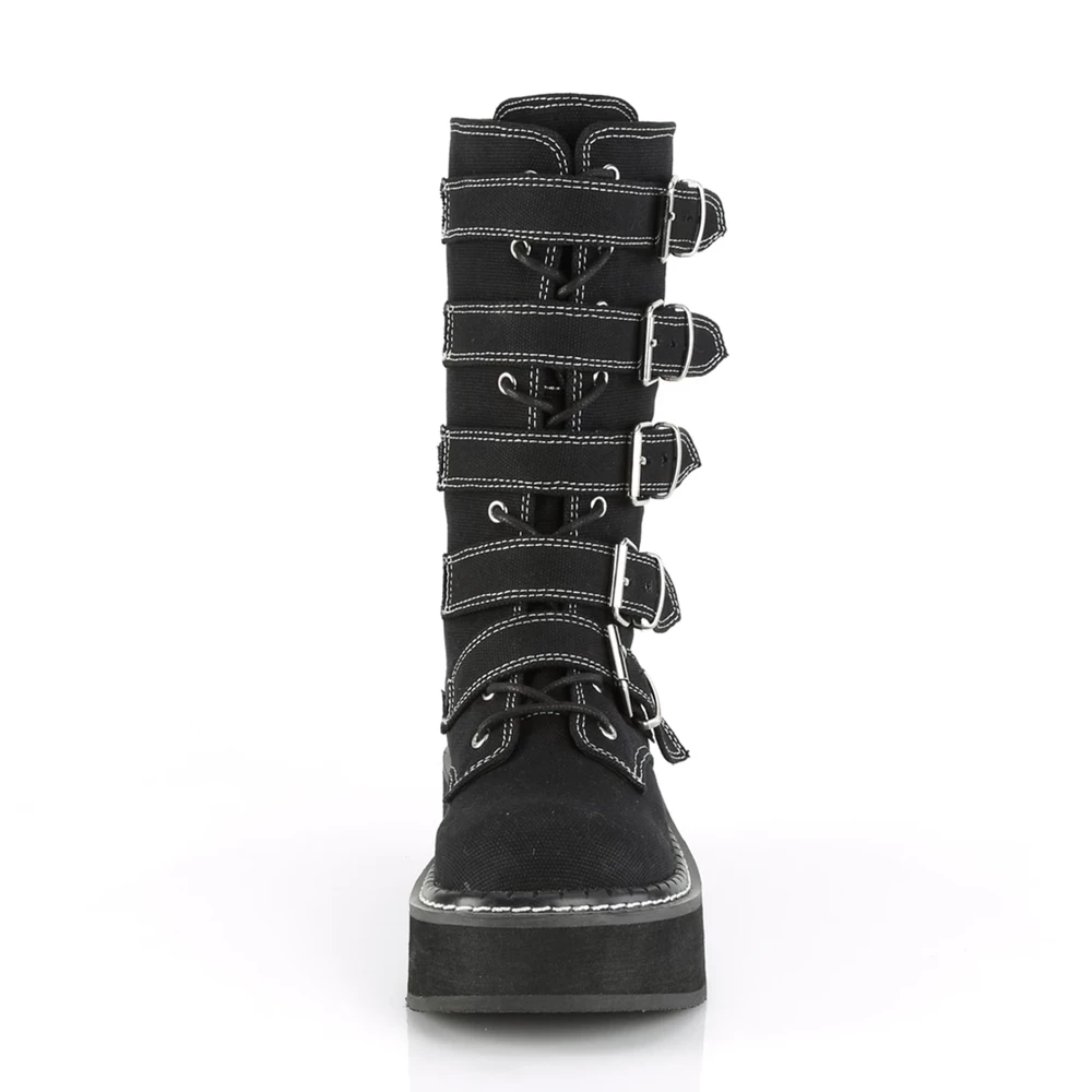 Femme Noir Bottes Hautes Demonia Emily-341 - france OMN-1038699