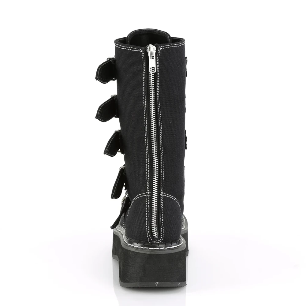 Femme Noir Bottes Hautes Demonia Emily-341 - france OMN-1038699