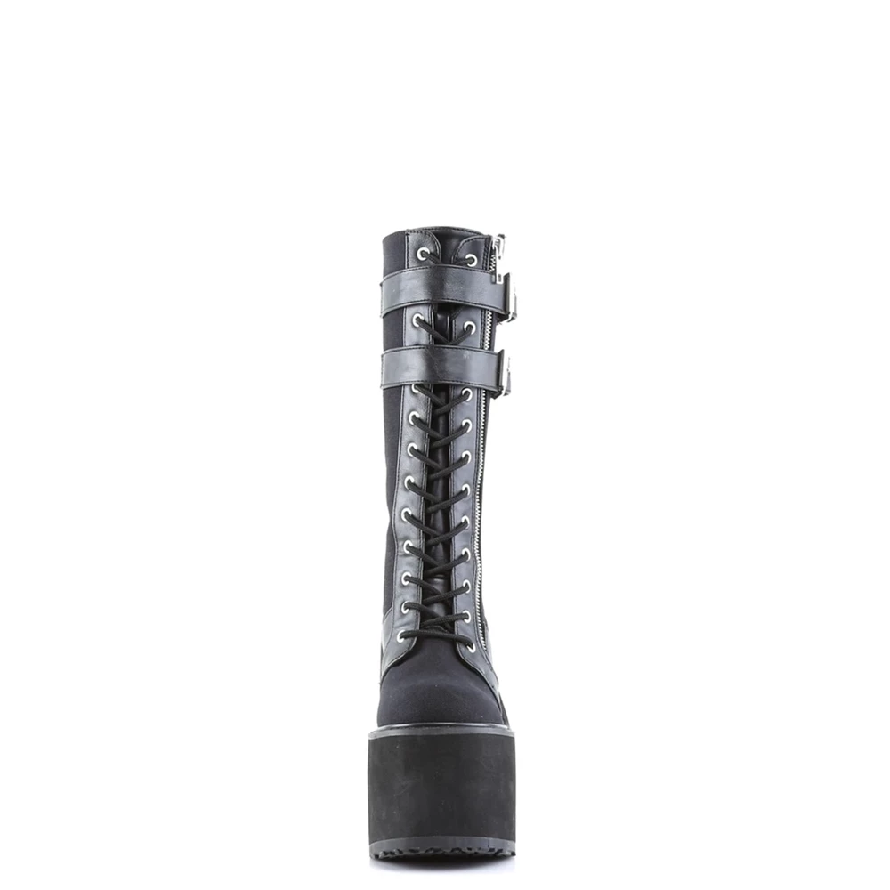 Femme Noir Bottes Hautes Demonia Swing-221 - france PKX-5847278