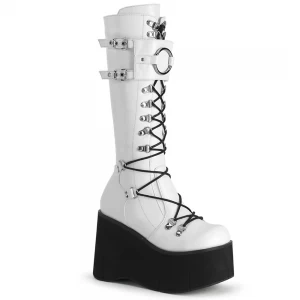 Femme Blanche Bottes Hautes Demonia Kera-200 - france RXU-0839714